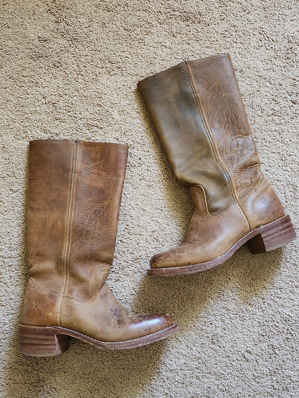 FRYE Women's Sz 8M CAMPUS 14L 77050 DBN Brown Leather Western Festival Boots - Picture 2 of 12